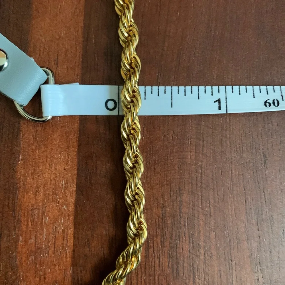 24K gold plated rope chain necklace